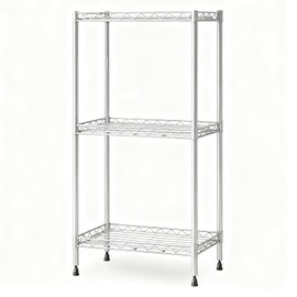 3-Tier Wire Shelving Unit, 1000 lbs Capacity, Adjustable Metal Storage Shelves for Kitchen, Pantry, Garage & Warehouse, Heavy-Duty Steel Organizer (Silver，Easy Assembly)