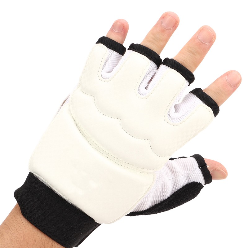 1 Pair Taekwondo Gloves Breathable Elastic Half Finger Kickboxing Boxing