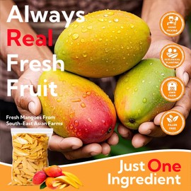 Freeze Dried Mango 5.6oz/160g,Premium Dried Mangoes,Solely Mango,No Sugar Added,Without Any Additives,Freeze Dried Crispy Fruit,Natural Dehydrated Mango,Dried Mango Chips Snacks