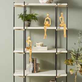 Suerhatcon Resin Thinker Statue Set, 3 Pieces Abstract Sculptures Modern Figures Ornaments for Living Room Office Table Top Bookshelf