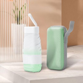 Xiuying Feng Mini Travel Umbrella Purse with Case Compact, Lightweight, UV Umbrella UPF 50+ Sun Protection, Windproof Portable Parasol for Women, Men & Kids