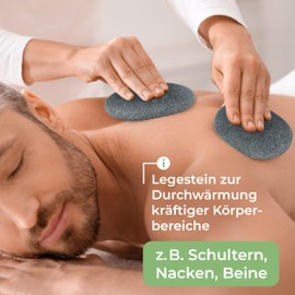 Hot Stone Legestein XL aus zertifiziert echtem Basalt für viel Wärme [4 Stück], zur Ergänzung Ihres Hot Stone Massage Sets