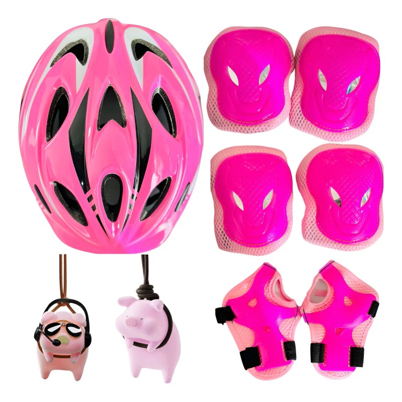 Juego Casco De Bicicleta Para Niños Y Niñas,rodilleras+regal