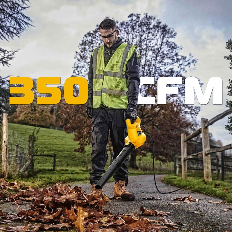 ZEGJAW Electric Leaf Blower Corded, 7-AMP Leaf Blowers, 155MPH/350CFM Small