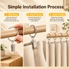 Kaaeiccr 45mm Curtain Rings With Clips, 20 Pack Metal Drapery
