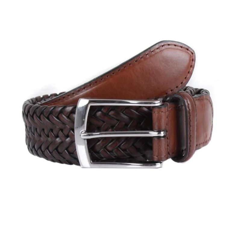 Dents Men’s Plaited Leather Belt BLACK S