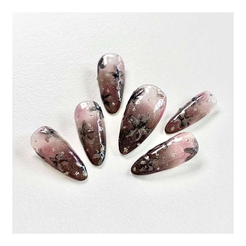 [Falling] Handmade nail tips - Coffin / [낙화 Falling] 수제네일팁