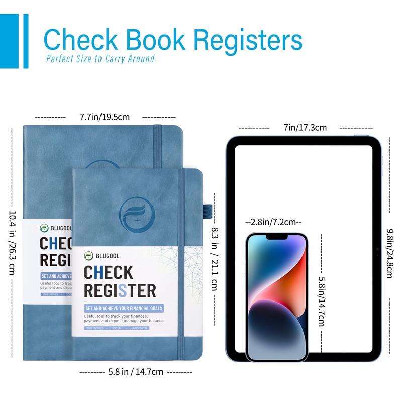 Check Registers for Personal Checkbook, Blugool Checkbook Register with Check