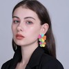 Boho Floral Raffia Earrings for Women Lightweight Flower Design Dangle