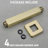 HOMYEP Gold Shower Arm with Flange, 4 Inch Square Extension