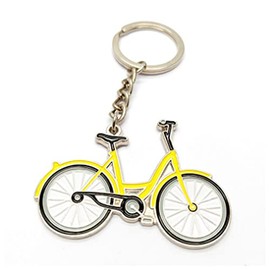 ARFUKA Stainless Steel Car Keyring Bicycle Pendant Metal Keychain Keychain Birthday Christmas Gifts for Men and Women Yellow, yellow
