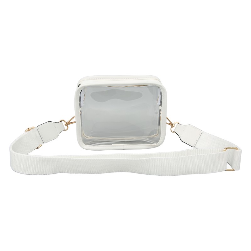 Clear Shoulder Bag PVC Zippered Waterproof Stadium Approved Purse for