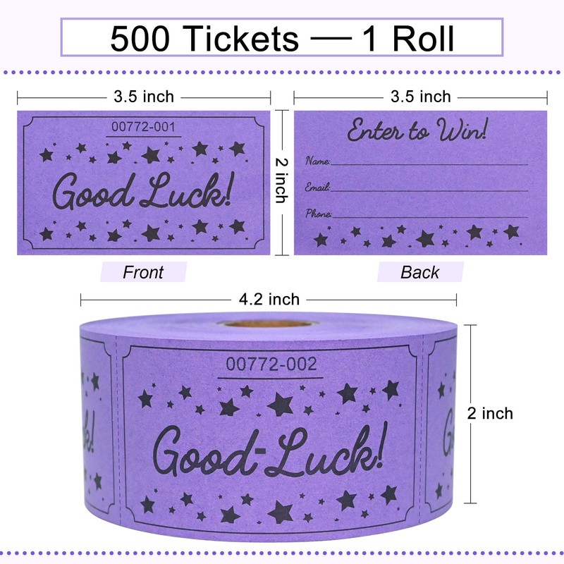 ESSENTIAL 500 Raffle Tickets, Good Luck Raffle Cards, Entry Form