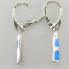 Amber America FIRE OPAL Blue Dangle Earrings 925 STERLING SILVER