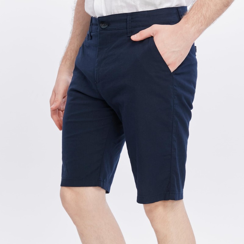 Xact Premium Men's Linen Blend Chino Shorts, navy