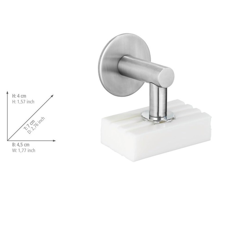 WENKO Stainless Steel Shiny Soap Holder with Magnet and Turbo-Loc