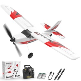 VOLANTEXRC RC Plane Trainer 3CH Remote Control Airplane with Prop Saver, 6-Axis Gyro Stabilizer & 3 Modes to Fly, Hobby Radio Controlled Aircraft RTF for Beginners, Adults, Boys and Kids (400mm,Red)