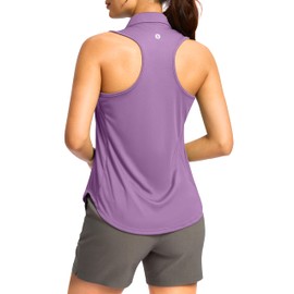 SANTINY Women's Golf Shirts Tank Tops Sleeveless Tennis Polo Racerback with Collar Athletic Tanks Quick Dry (Purple_S)