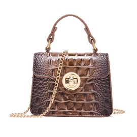 Makcr Joacbv Chic Women Crocodile Leather bags Mini Top-Handle Clutch Compact Evening Bag Stylish Accessory for Essentials