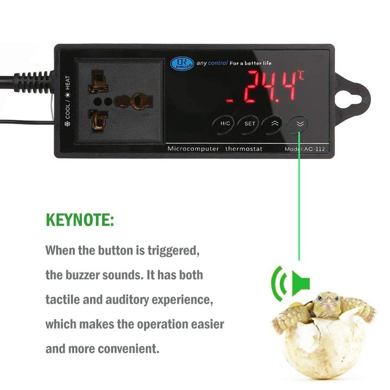 Reptile Terrarium Thermostat Controller, NEKOSUKI Upgrade Digital LED Temperature Controller