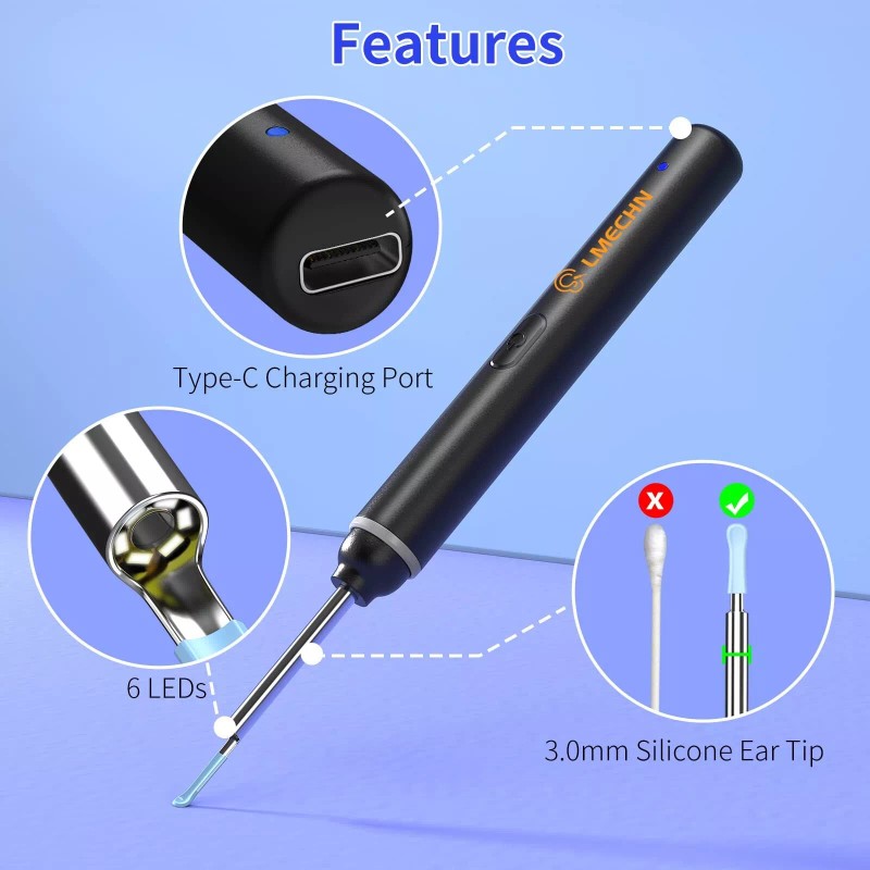 LMECHN Ear Cleaner with 1920P Camera & 6 LED Lights