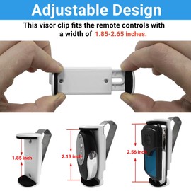 QSDIYRF Garage Door Opener Holder Retractable 1.85-2.56 inches with Garage Door Opener Clip for Car Visor Garage Remote Clip, White, Pack of 2pcs