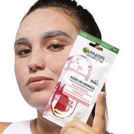 3 x Garnier SkinActive Hyaluronsäure-Maske aus Stoff, straffend, Anti-Aging, erfrischender Effekt mit Wassermelonen-Extrakt, 3 Packungen mit 1 Behandlung