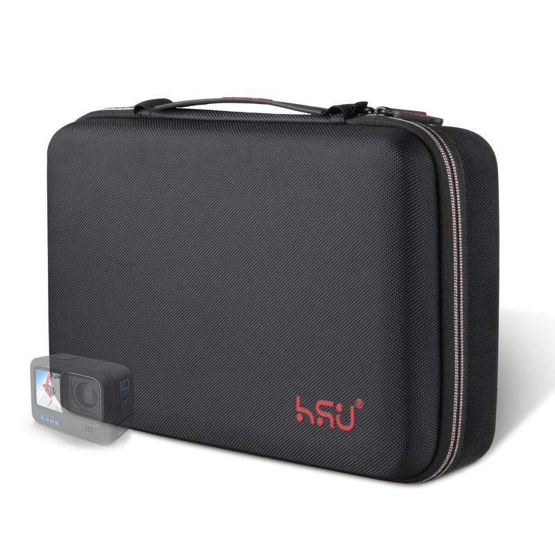 HSU Protective Carry Case (Large) Sponge Interior Compatible with GoPro