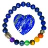 Deep Healing Light 7 Chakras Lapis Lazuli Bracelet and Heart
