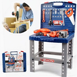 Liberty Imports Kids Toy Tool Workbench with Realistic Tools and Electric Drill - 68 Pcs Pretend Play Construction Workshop Toolbench STEM Building Toys