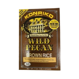 Konriko Wild Pecan Brown Rice – Nutty Aroma Long-Grain Brown Rice - Wheat-Free, Gluten Free, No MSG 7 oz (Pack of 3)