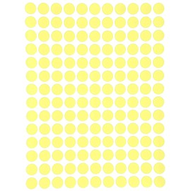 Royal Green Coloured Sticker Dots Pastel Yellow 10mm - Colored Blank Stickers (1cm) - 2100 Pack