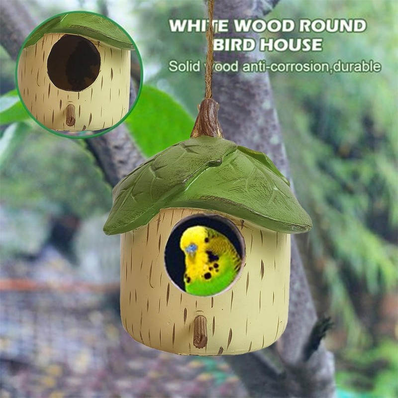 Tree Leaves Bird House Decorations, Resin Handicrafts, Nests，Decorative Hanging Bird