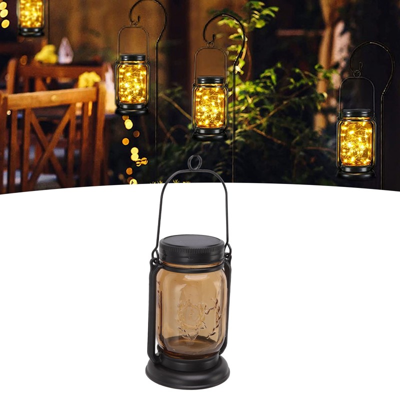 Outdoor Solar Lantern Auto Sensing ABS Glass Soft Warm Light