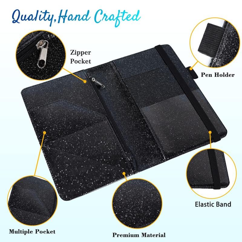 Server Book for Waitress-Leather Waitress Book Organizer with Zipper Pocket