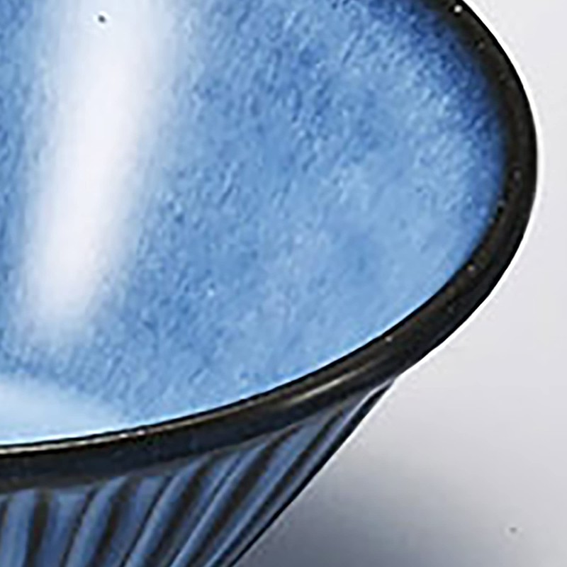 Hama Pottery Hasami Ware 391101 Rice Bowl, Blue Carved, Small,
