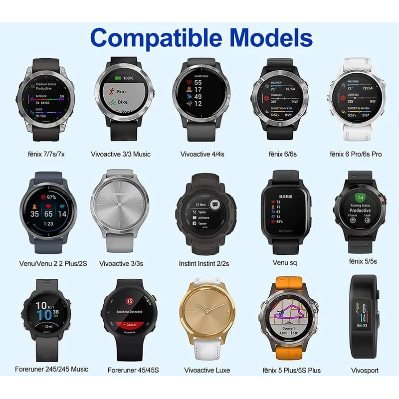 Austuo 3-Stücke Charger Cable Compatible with Garmin Vivoactive 3 4