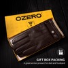 OZERO Mens Winter Gloves Nappa Leather Warm Cashmere Lined Touchscreen