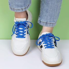 Stepace [2 Pairs] Flat Elastic Shoe Laces for Sneakers 31"-63" Length 11 Colors Stretch Shoelaces Blue 100