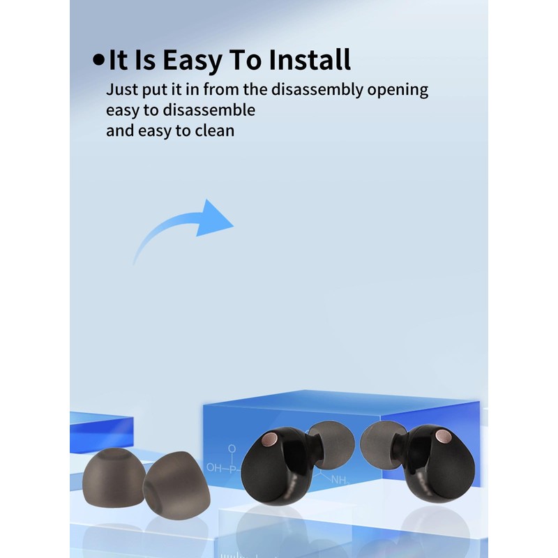 Replacement Ear Tips Compatible with Sony WF-1000XM5 Earbuds,UYRUREL Lightweight Earplugs,
