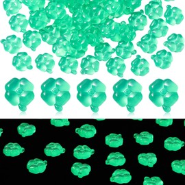 CroBlissful 100 Pcs Mini Resin Clover for St. Patrick's Day Vase Filler Glow in Dark Miniture Shamrock Charms Luminous Lucky Four Leaf Clover for St. Patrick's Day Crafts Desktop Vase Filler Decor