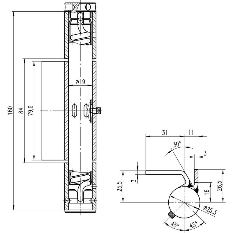Spring Band Bolt Complete Set Including Locking Pin Suitable for