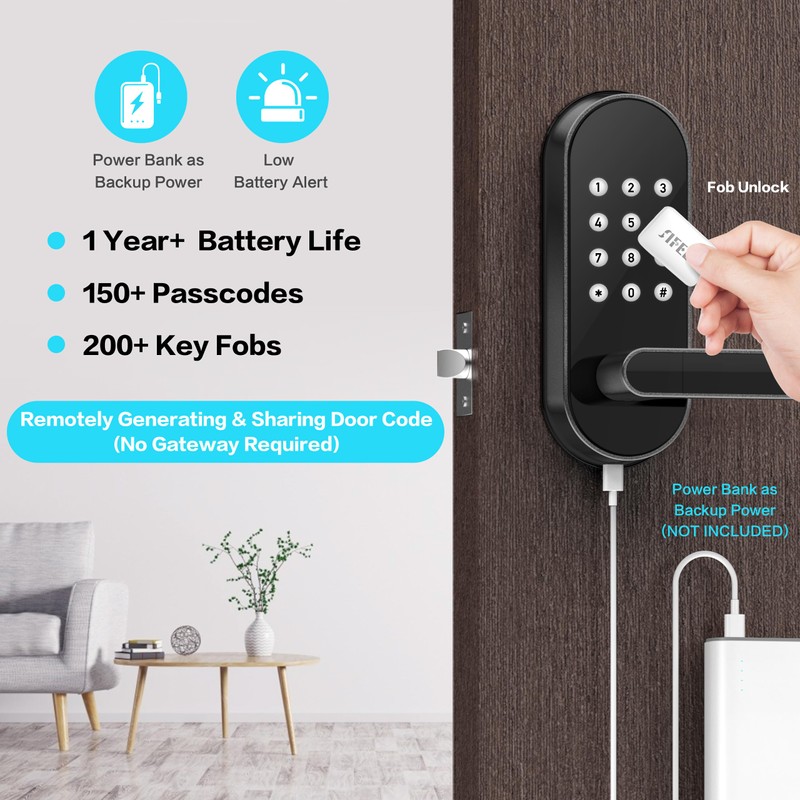 Keyless Entry Keypad Electronic Door Lock: Sifely Digital Smart Lock