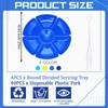 Zhehao 4 Pcs Sectional Round Plastic Serving Tray Party Divided