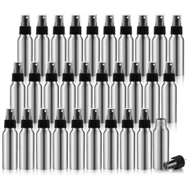 Tessco 2.7oz/ 80ml Aluminum Fine Mist Spray Bottles Reusable Metal Atomizer Bottles Fine Mist Sprayer Essential Oil Storage with Black Pump for Travel Cosmetic Perfume Toner Face Spray(30 Pcs)