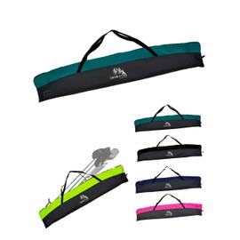 BambiniWelt by Rafael K. Ski Bag [Ski Bag for Children] Ski Bag for Ski Poles Gloves Ski Bag Skicover Children's Ski Bag (Black/Turquoise, 145 cm)
