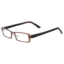 Calabria 822 Metal Reading Glasses +3.25 Copper Brown Black Men Women Designer Eyeglass Trendy Aluminum Readers w/Hard Case