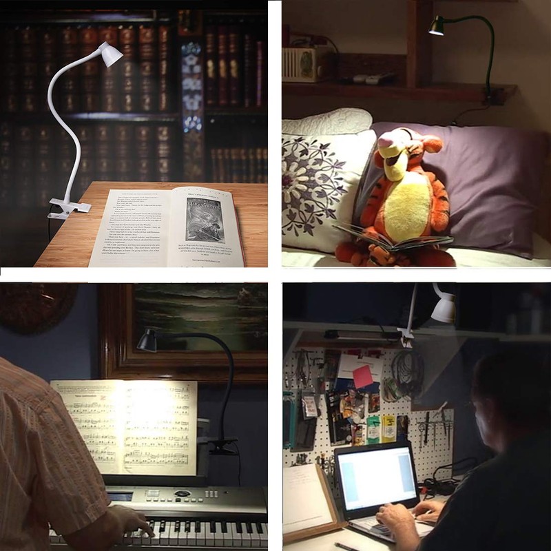 CeSunlight Clamp Desk Lamp, Clip on Reading Light, 3000-6500K Adjustable