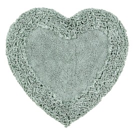 Better Trends Shaggy Border Collection is Ultra Soft, Plush and Absorbent Tufted Bath Mat Rug 100% Cotton in Vibrant Colors, 30" Heart, Sage