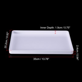 PATIKIL 14x10 Fast Food Tray, Plastic Reusable Multi-Purpose Rectangle Serving Tray Smooth Surface for Restaurant Home Kitchen, White